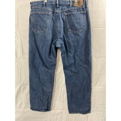 Wrangler Jeans Mens 38x29 Blue Relaxed Fit Straight Leg Denim Pants Workwear