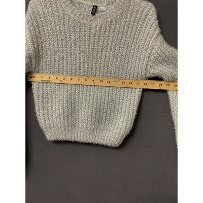 Divided H&M Knit Silver Sparkle Women’s Sweater Metallic Size XS