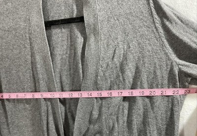 Croft & Barrow Cardigan Womens 1X Gray Open Front Knit Long Sleeve Pockets