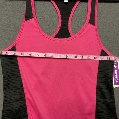 Soffe Dri Racerback Colorblock Athletic Tank Top Moisture Wicking Pink S NWT