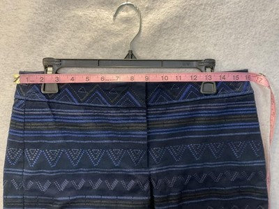 White House Black Market Shorts Womens 8 Blue Jacquard Geometric Chino Dressy