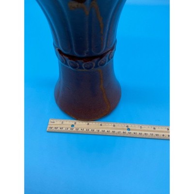RARE Antique American Art Deco Hourglass Stoneware USA Pottery Vase Retro MC