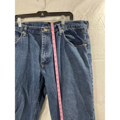 Wrangler Jeans Mens 38x29 Blue Relaxed Fit Straight Leg Denim Pants Workwear
