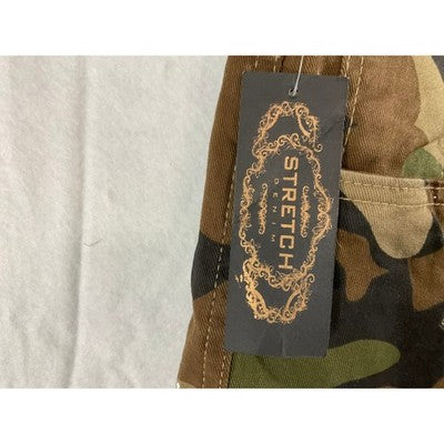 FWRD Denim Cargo Pants Men 48x33 Camo Black Paint Splatter Distressed Streetwear