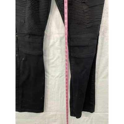 Legendary Status Cargo Pants Mens 35 Black Moto Ribbed Grunge Streetwear Utility