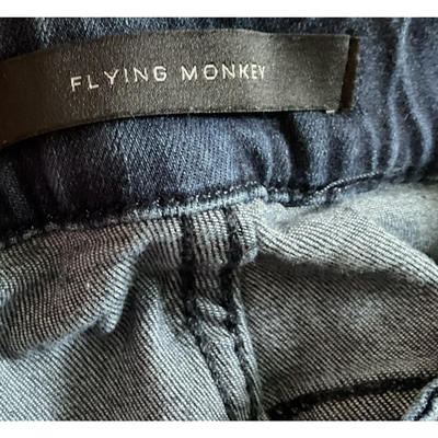 Flying Monkey Jeans Womens 24 Blue Flare Bell Bottom Distressed Raw Hem Vintage