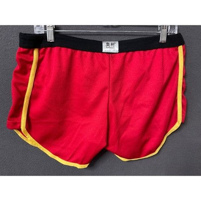 Bexxgirl Women's Red Athletic Shorts XXL Yellow Trim NWT