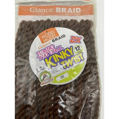 Glance 2X Jumbo Natural Kinky Twist 12" Crochet Hair Extensions Color 30