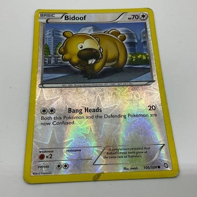 Pokemon Bidoof TCG Card Dragons Exalted 106/124 Reverse Holo Common 2012 BW