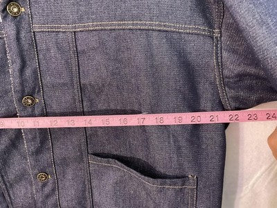 Ashley Stewart Jacket Womens Medium Blue Denim Sherpa Collar Lined Warm Winter