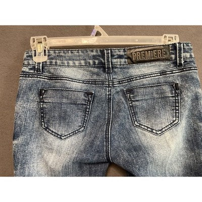Premiere Rue 21 Blue Skinny Jeans 5/6R Distressed Ripped Curvy Fit