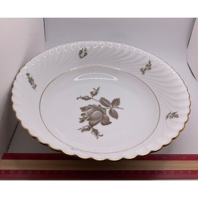 Vintage Königl. pr. Tettau Bavaria Serving Bowl 9" Gold Trim Floral Konigl