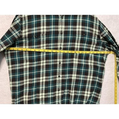 Sonoma Goods For Life Shirt Mens 3XLT Teal Plaid Flannel Button Down Long Sleeve