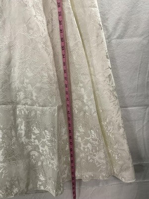 Doveyaf Dress Womens 2XL White Jacquard High Neck Puff Sleeve Qipao Wedding NWT