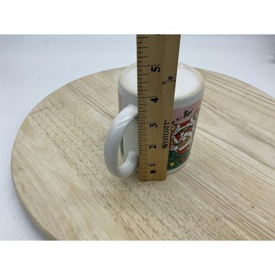 Vintage Christmas Teddy Bears Tree Ceramic Mug Holiday Coffee Cup Xmas 80s Cute