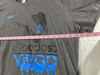 Virgo Shirt Mens Large Gray A-badass Virgo Nation Shana Graphic Tee Zodiac