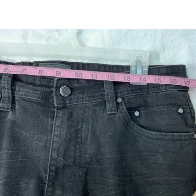 Steve's Jeans Slim Straight Men 33x32 Black Denim SU9AABALEF Stretch Pants