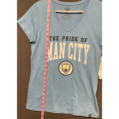 Man City Women's V-Neck Tee Shirt Blue Size S Soccer Manchester City NEW