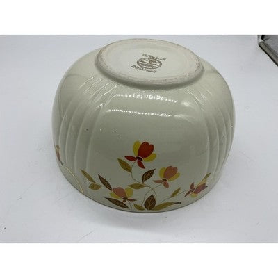 Vintage Hall's Superior Mixing Bowl Autumn Leaf Floral Gold Trim Jewel Tea Gilt