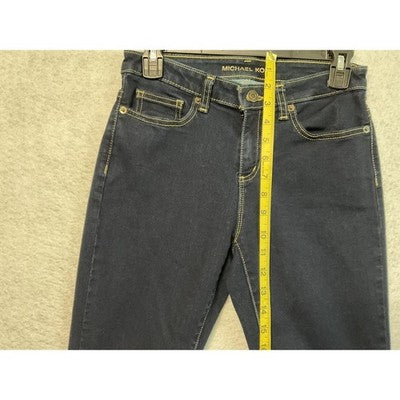 Michael Kors Jeans Womens 4 Dark Wash Skinny Stretch Denim Five Pocket MK Logo