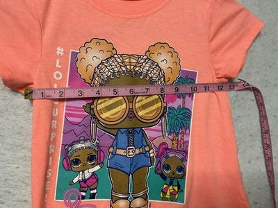 L.O.L. Surprise! Shirt Girls 7/8 Pink Crew Neck LOL Dolls Graphic Tee Top