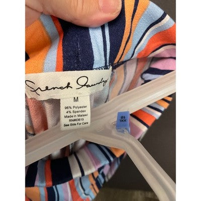 French Laundry Women’s M Colorful Striped Pants Liquid Knit Pull On NWT