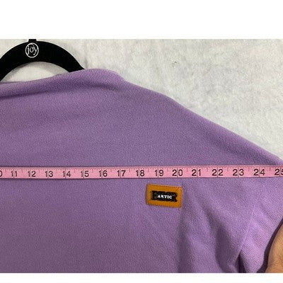 Shein Sweatshirt Women Large Purple Cropped Mock Neck Relaxed Streetwear