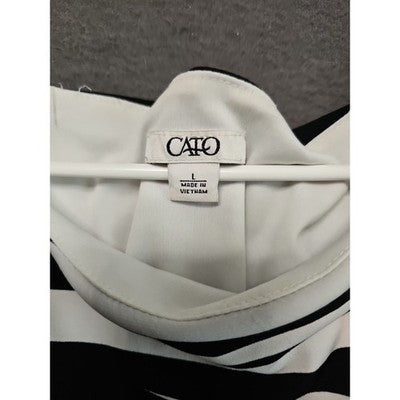 Retro Zebra Stripe Dress by Cato Size L Black White Comfy Stretch