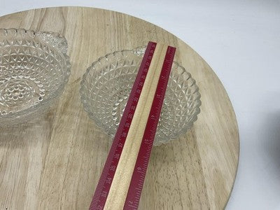 Vintage Clear Pressed Glass Berry Dessert Bowls Set Of 2 Diamond Point Pattern