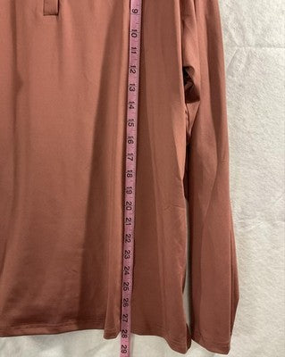 FKEEP Polo Shirt Mens 2XL Brown Long Sleeve Stretch Performance Soft Casual