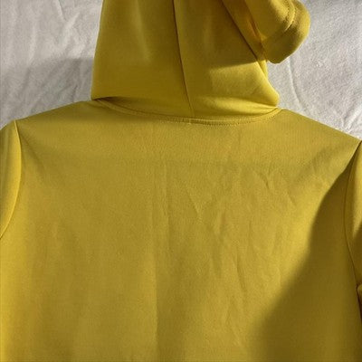 Nike Hoodie Womens Medium Yellow Just Do It Pullover Sweatshirt Fleece Logo
