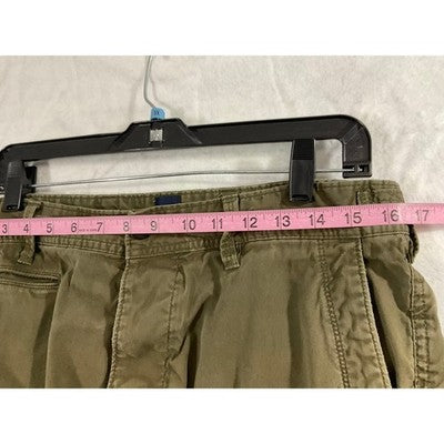 Cargo Shorts Mens 32 Olive Green Multi Pocket Zipper Accent Utility Outdoor