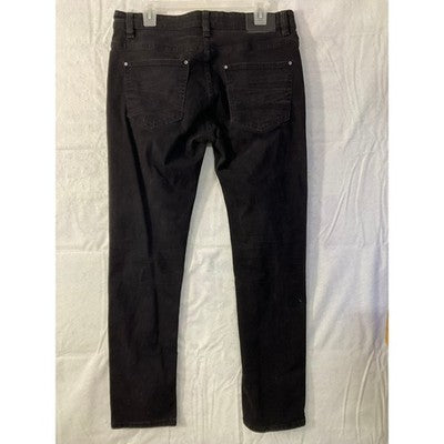 Steve's Jeans Slim Straight Men 33x32 Black Denim SU9AABALEF Stretch Pants