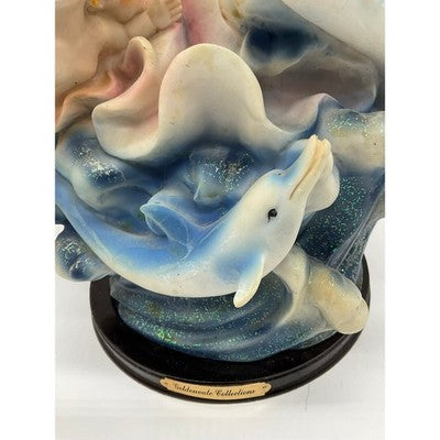 Goldenvale Collections Angel Figurine Large Pink Blue Violin Dolphin Cherub 16"