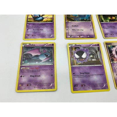 Pokemon TCG Psychic Card Lot 6pc Purple Gastly Zubat Pumpkaboo Shuppet Swoobat