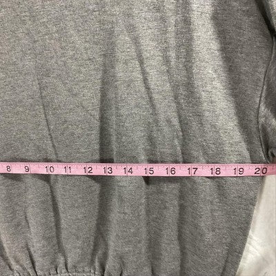Fabletics Sweatshirt Womens Large Gray Drawstring Hem Pullover Crewneck Top