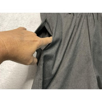 bhampton The Drop Pants Womens Medium Gray Wide Leg Button Detail Pockets Career