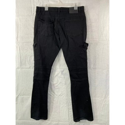Legendary Status Cargo Pants Mens 35 Black Moto Ribbed Grunge Streetwear Utility