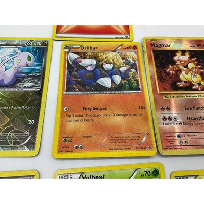 Pokemon TCG Card Lot 7pc Holo Reverse Holo Magmar Sliggoo Volbeat Magnemite