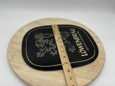 Lowenbrau Light & Dark Special Beer Advertising Sign Black Gold Plaque Vintage