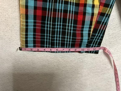 Evolution In Design Shorts Mens 36 Multicolor Plaid Bermuda Flat Front Pockets