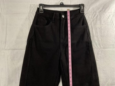 EMMIOL Jeans Womens XS Black Denim High Rise Straight Fleece Lined Thermal Warm