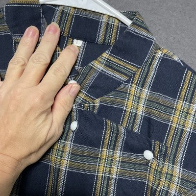 Flannel Plaid 2pc Loungewear Set Women L Pull-On Pants Pockets Long Tunic Top