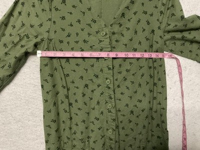 The Nines By HATCH Jumpsuit Womens XS Green Floral 3/4 Sleeve Maternity Casual