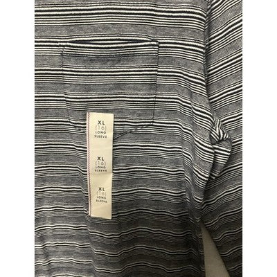 Cat & Jack Shirt Boys XL 16 Blue White Striped Long Sleeve Pocket Tee Soft