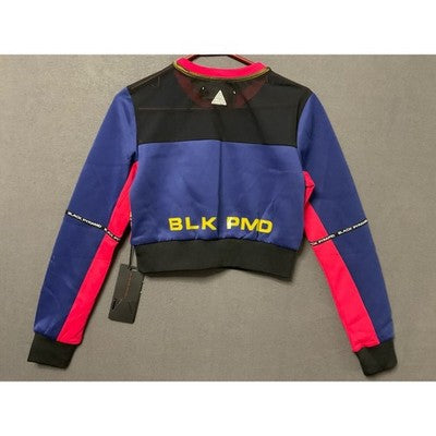 Black Pyramid Colorblock Cropped Pullover Sweatshirt Womens XS NTW Retail $68