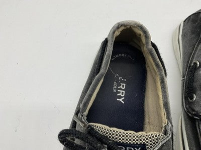 Sperry Shoes Mens 8.5 Gray Canvas Boat Top-Sider Memory Foam Lace Up Casual