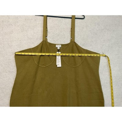 The Drop Dress Womens 5X Olive Green Knit Bodycon Bustier Adjustable Straps