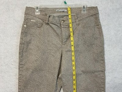 Lee Jeans Womens 32x23 Tan Leopard Animal Print Natural Fit Just Below Waist Y2K
