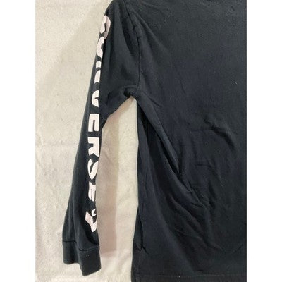 Converse Long Sleeve T-Shirt Boys Youth Medium Black Excellent Graphic Logo